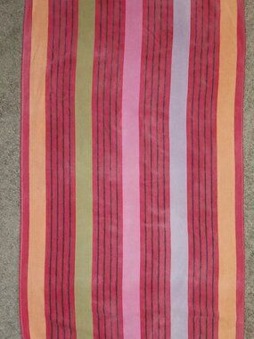 Vintage 90s Beach Towel Cecil Saydah Company Stripes FLAWS Cotton Retro